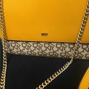 DKNY Yellow and Tan Crossbody Bag